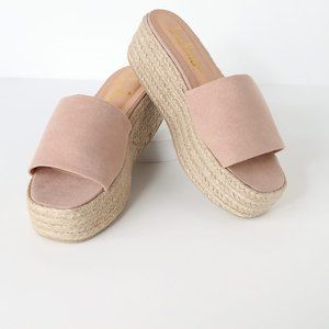 Lulus O'Ahu 2 Mauve Suede Espadrille Platforms